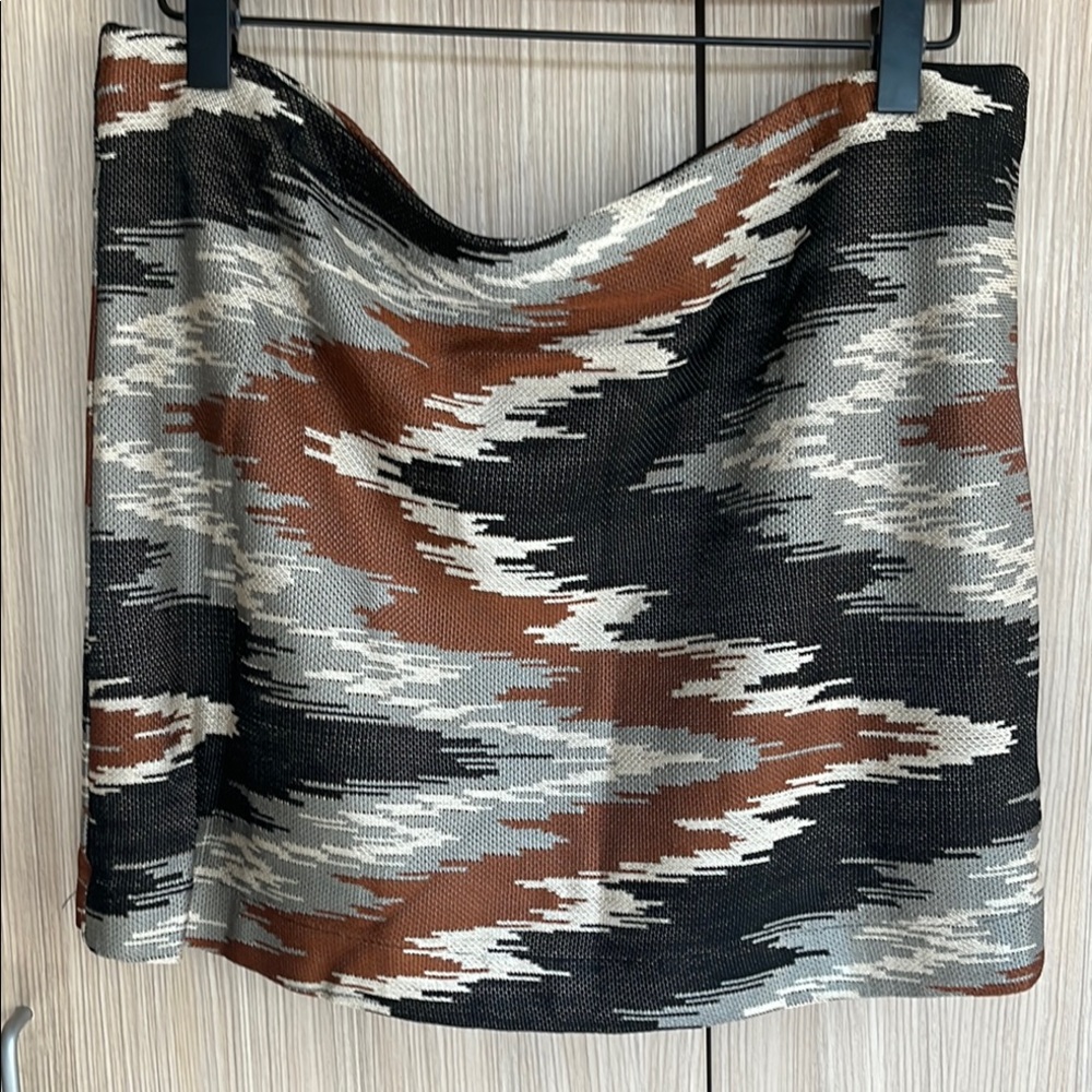 Hale Bob Black, Gray, and Brown Mini Skirt